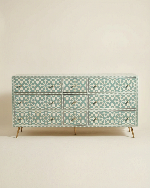 Moroccan Nine-Drawer Cabinet