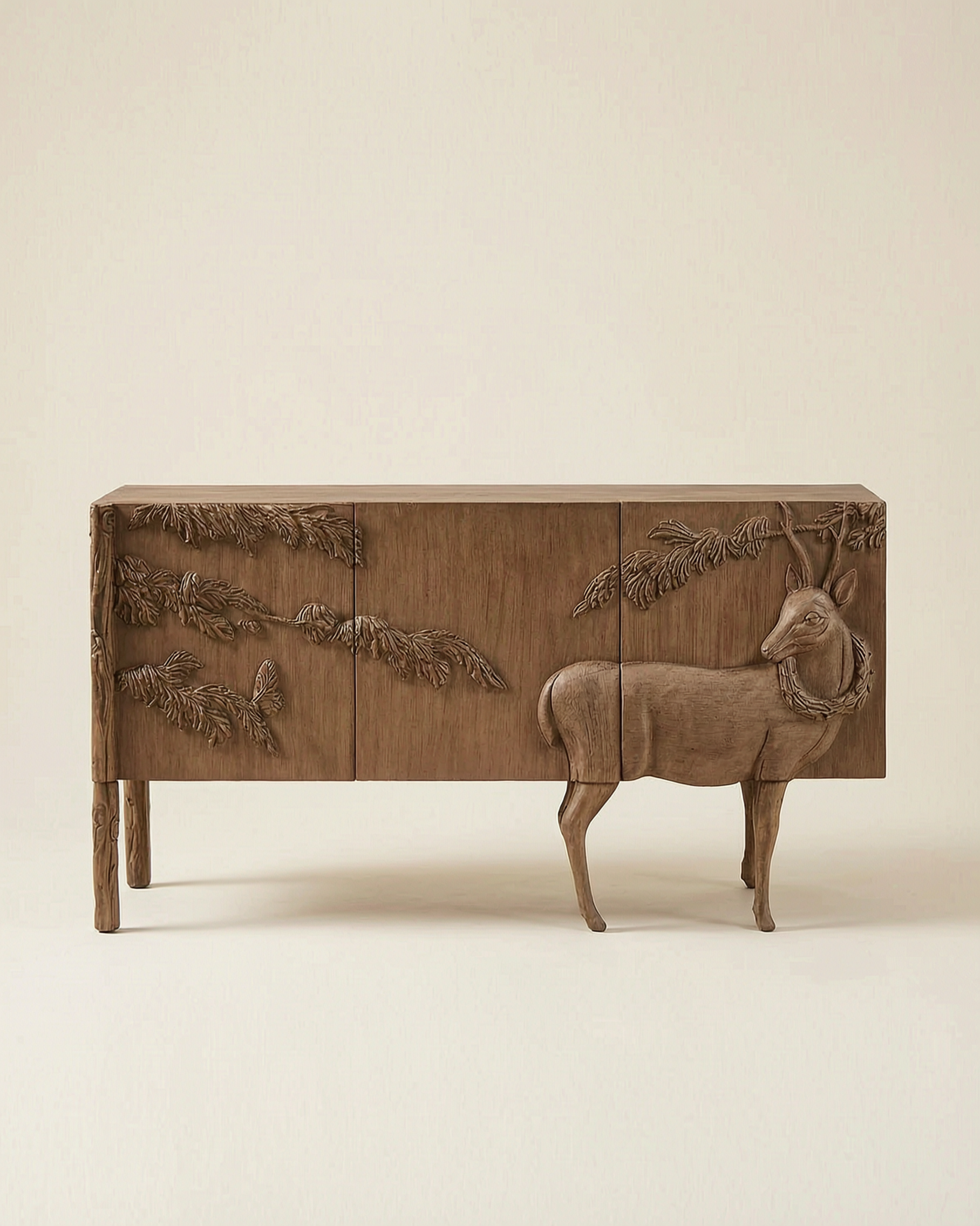 Classic Handcarved Deer Cabinet