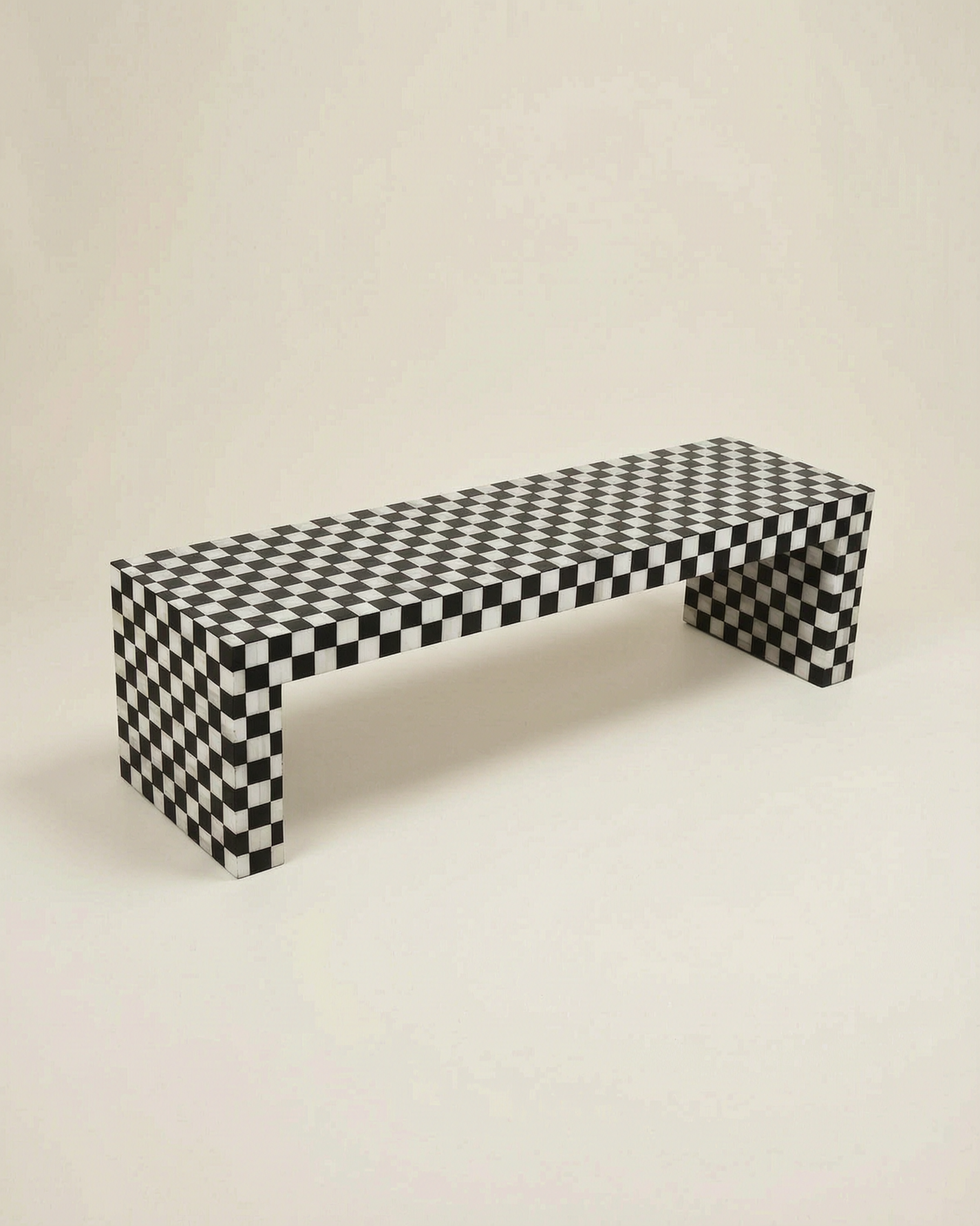 French Countryside Checkered Bench