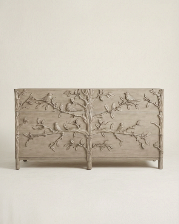 Myna Handcarved Six Drawer Dresser